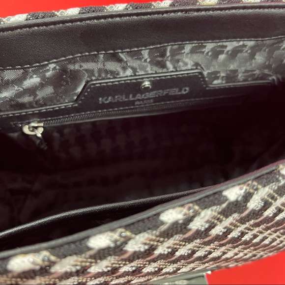 💔SOLD! NWT KARL LAGERFELD DOUBLE FLAP DOUBLE CHAIN 2 WAY BAG - Picture 15 of 16